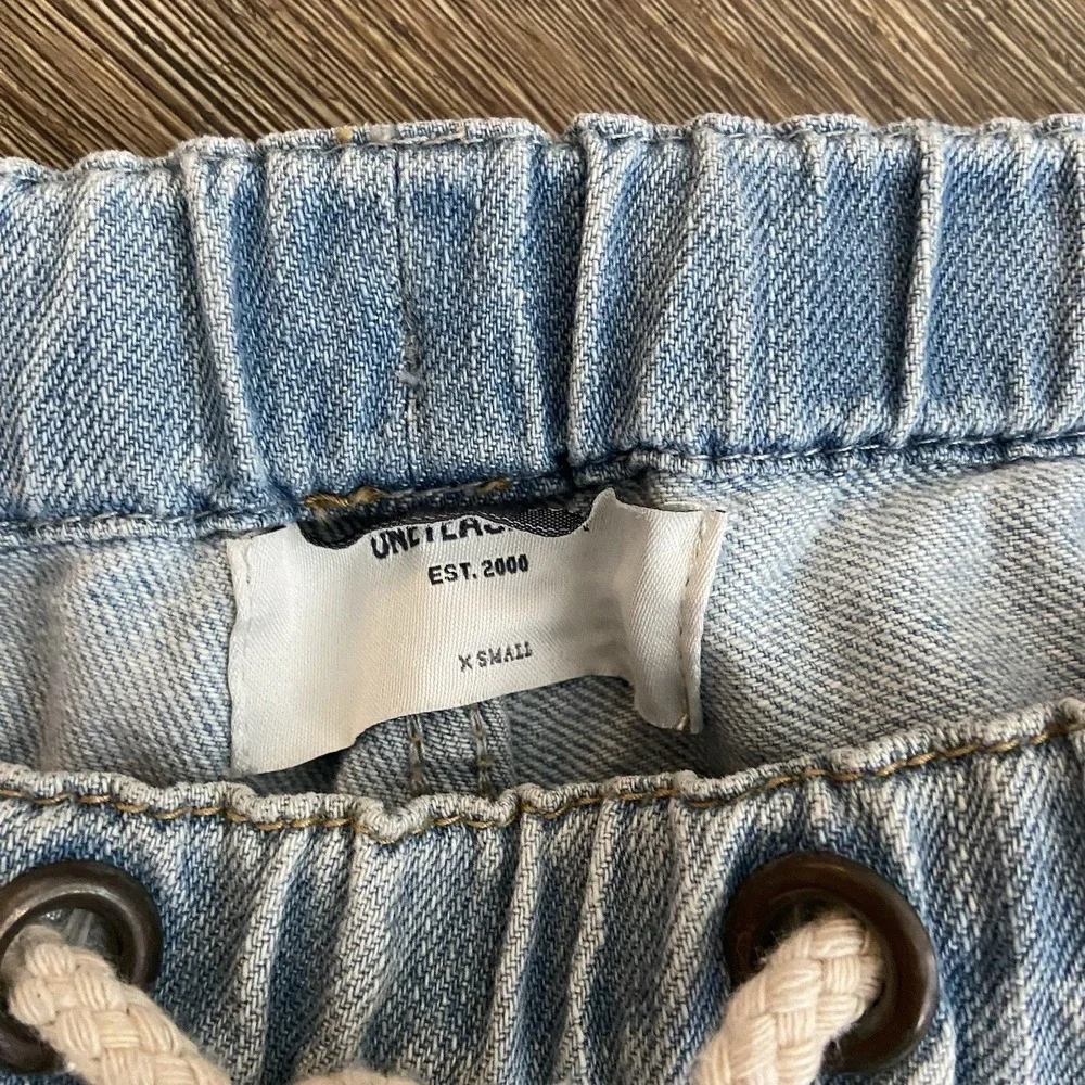 One Teaspoon Shabbies Drawstring Elastic Waist Distressed Jean Pants XSMALL XS - Picture 5 of 8